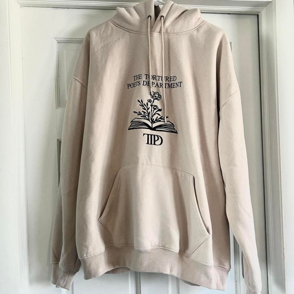 The Tortured Poets Department cream hoodie Size 3XL